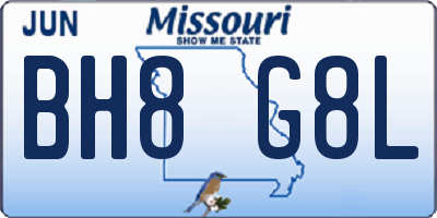 MO license plate BH8G8L