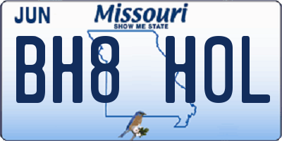 MO license plate BH8H0L