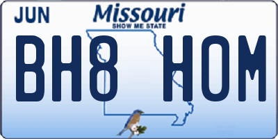 MO license plate BH8H0M