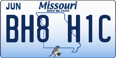 MO license plate BH8H1C