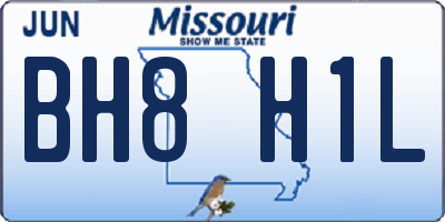 MO license plate BH8H1L