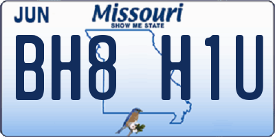 MO license plate BH8H1U
