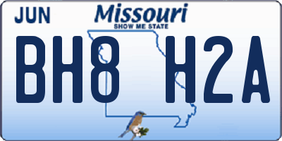 MO license plate BH8H2A