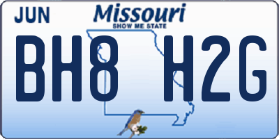 MO license plate BH8H2G