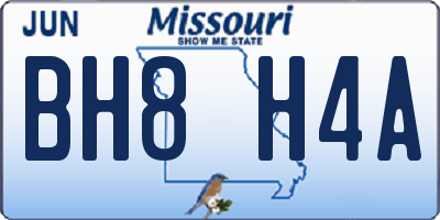 MO license plate BH8H4A