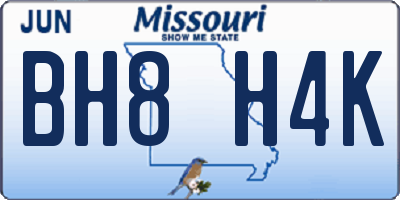 MO license plate BH8H4K