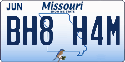 MO license plate BH8H4M