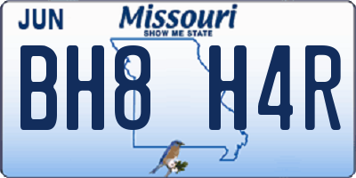 MO license plate BH8H4R