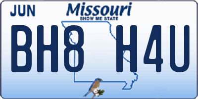 MO license plate BH8H4U