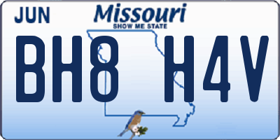 MO license plate BH8H4V