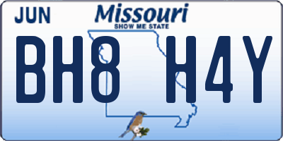 MO license plate BH8H4Y