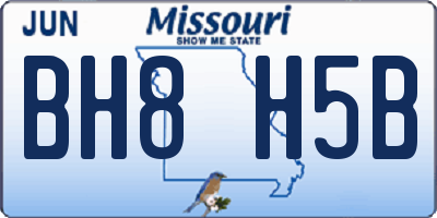 MO license plate BH8H5B