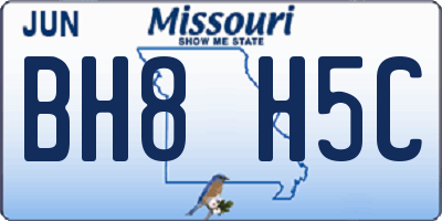MO license plate BH8H5C