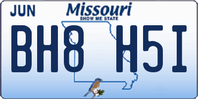MO license plate BH8H5I