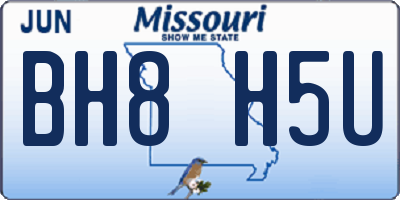 MO license plate BH8H5U