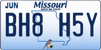 MO license plate BH8H5Y