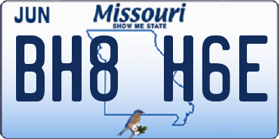 MO license plate BH8H6E