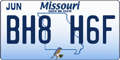MO license plate BH8H6F