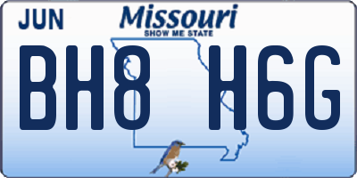 MO license plate BH8H6G