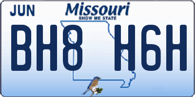 MO license plate BH8H6H