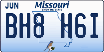 MO license plate BH8H6I
