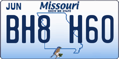 MO license plate BH8H6O