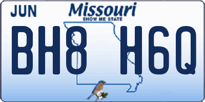 MO license plate BH8H6Q