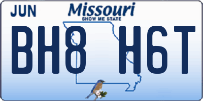 MO license plate BH8H6T
