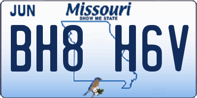 MO license plate BH8H6V