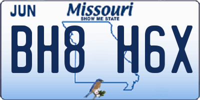 MO license plate BH8H6X