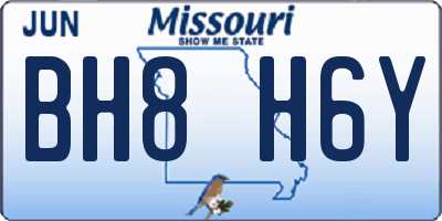 MO license plate BH8H6Y