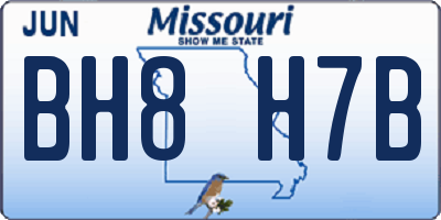 MO license plate BH8H7B