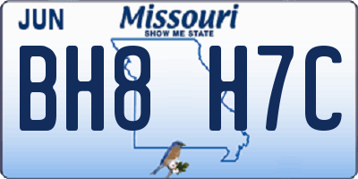 MO license plate BH8H7C