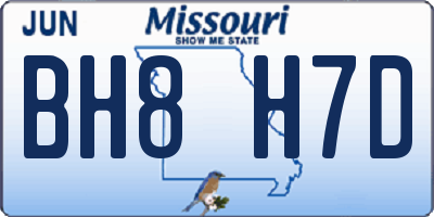 MO license plate BH8H7D