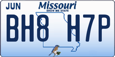 MO license plate BH8H7P