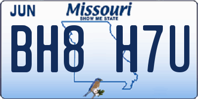 MO license plate BH8H7U