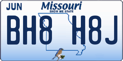 MO license plate BH8H8J