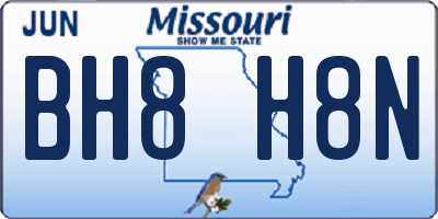 MO license plate BH8H8N