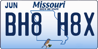 MO license plate BH8H8X