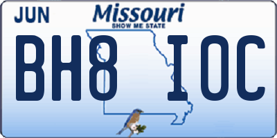 MO license plate BH8I0C