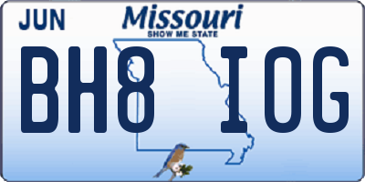 MO license plate BH8I0G