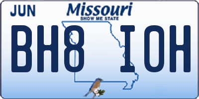 MO license plate BH8I0H