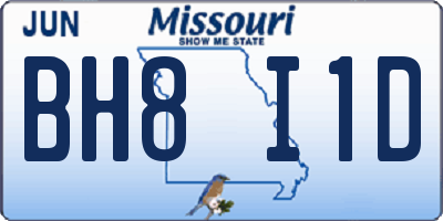 MO license plate BH8I1D