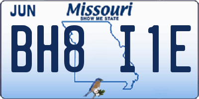MO license plate BH8I1E