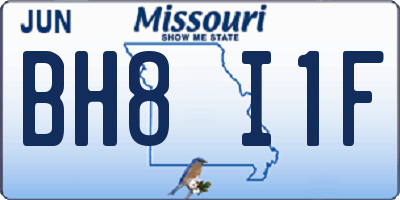 MO license plate BH8I1F