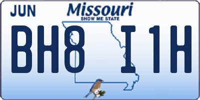 MO license plate BH8I1H