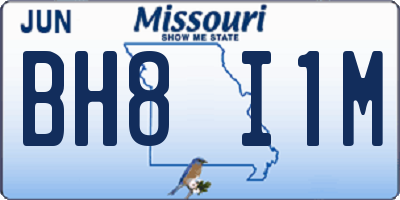MO license plate BH8I1M