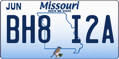 MO license plate BH8I2A