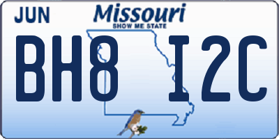 MO license plate BH8I2C