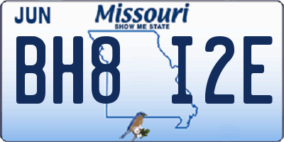 MO license plate BH8I2E